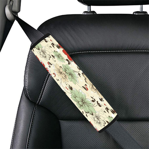 vintage flora pattern blue to red Car seat belt cover