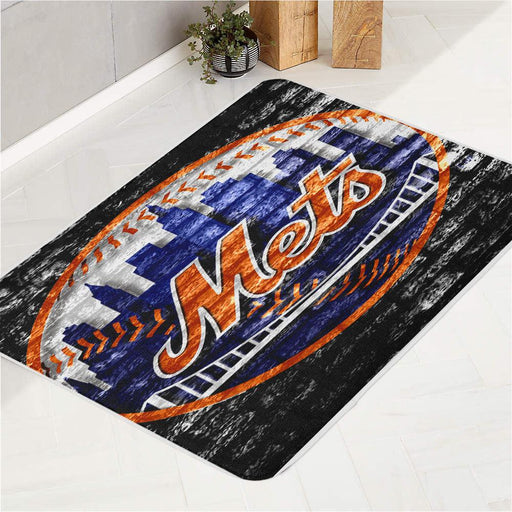 wall new york mets logo bath rugs