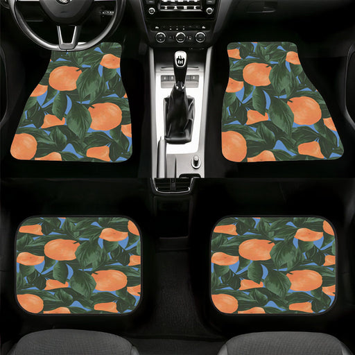 vintage orange plant painting Car floor mats Universal fit