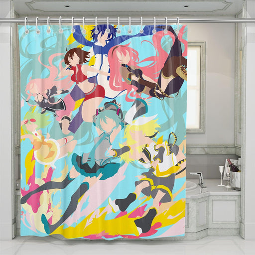 vocaloid full member faceless shower curtains