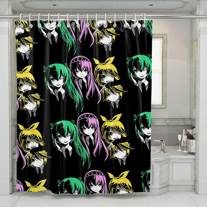 vocaloid hologram vocal group shower curtains