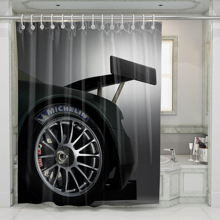 the wheels michelin for car racing shower curtains