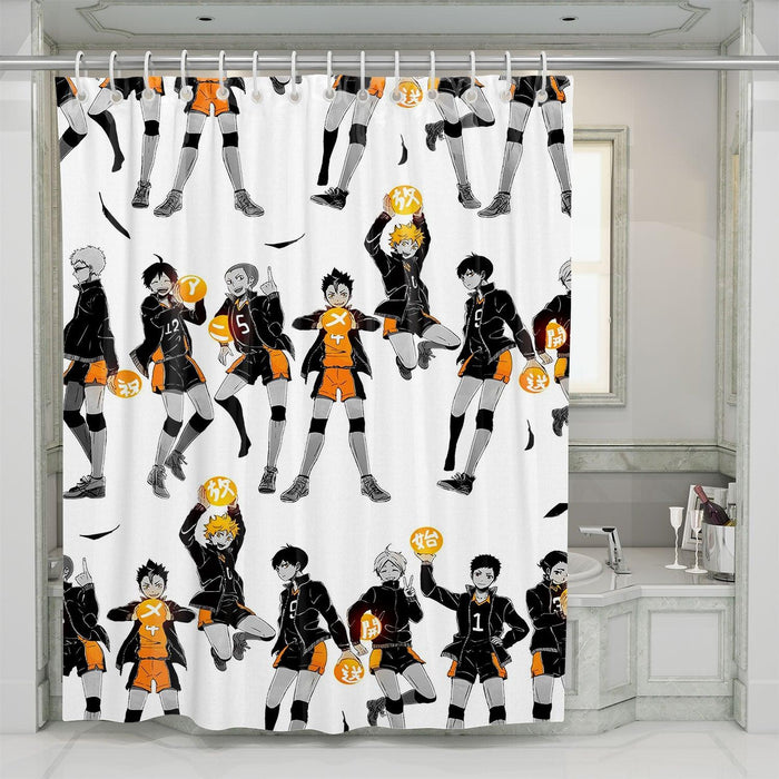 volley ball team karasuno haikyuu shower curtains