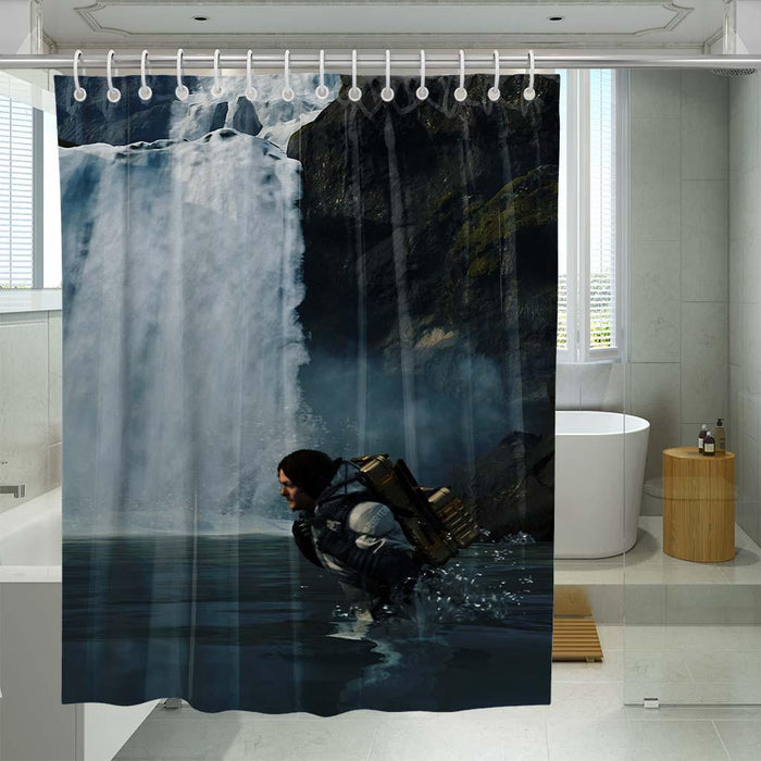 waterfall death strending screen shower curtains - Grovycase