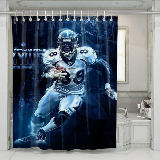 the shower curtains