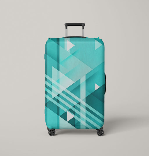 wall pattern pale blue triangle Luggage Cover | suitcase