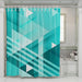 wall pattern pale blue triangle shower curtains