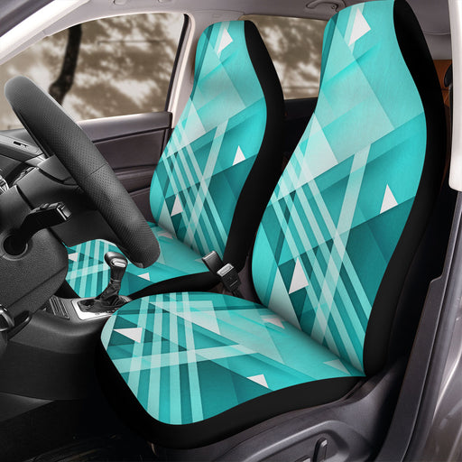 wall pattern pale blue triangle Car Seat Covers