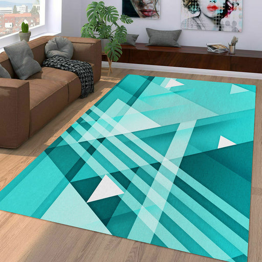 wall pattern pale blue triangle Living room carpet rugs