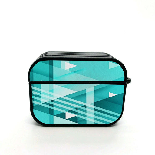 wall pattern pale blue triangle airpods case