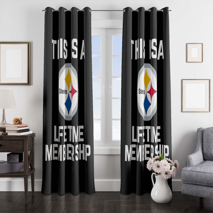 this is a lifetime membership steelers window Curtain