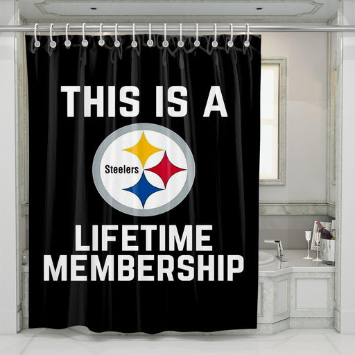 this is a lifetime membership steelers shower curtains