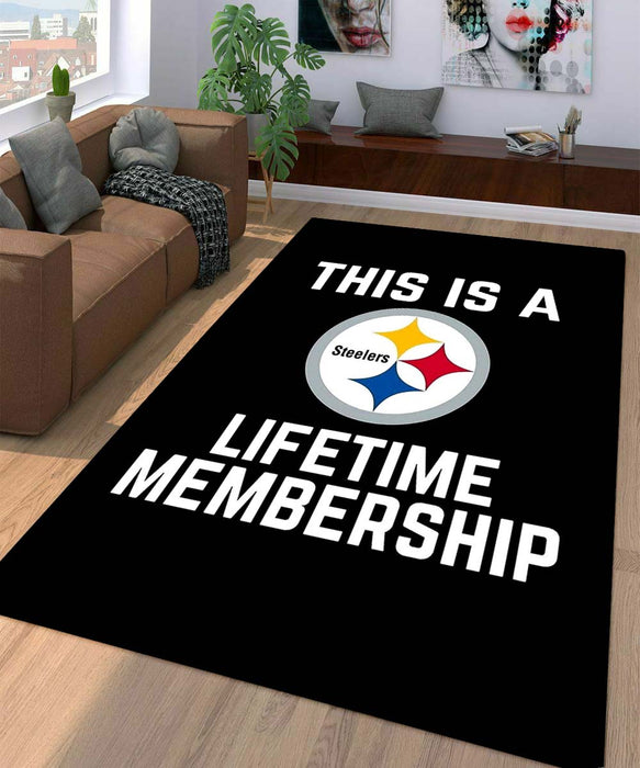 this is a lifetime membership steelers Living room carpet rugs