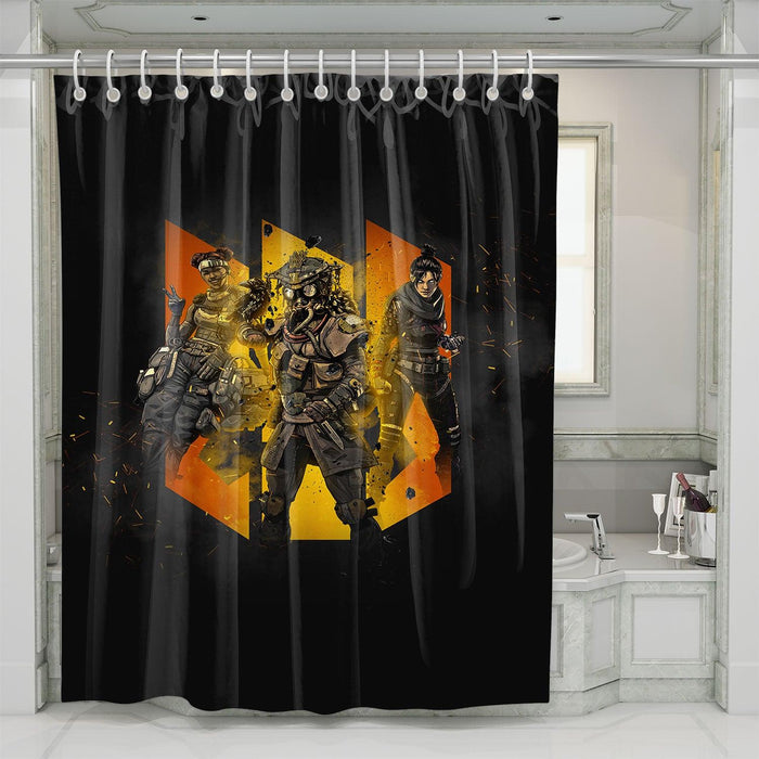 three character apex legends shower curtains