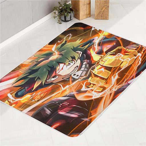 thunder midoriya izuku orange bath rugs