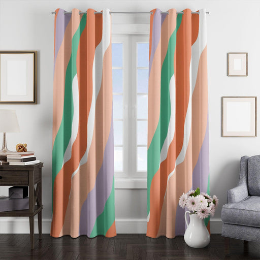 warm thick lines asymmetric window Curtain