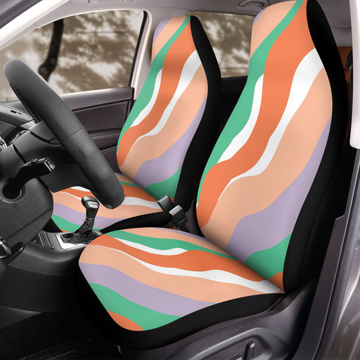 warm thick lines asymmetric Car Seat Covers