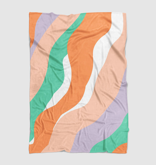 warm thick lines asymmetric Ultra soft fleece blanket