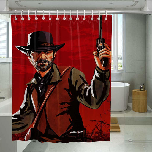 western red dead redemption two shower curtains - Grovycase