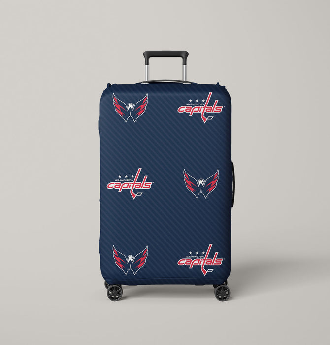 washington capitals nhl logo lines Luggage Cover | suitcase