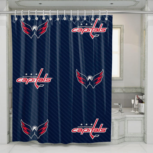 washington capitals nhl logo lines shower curtains