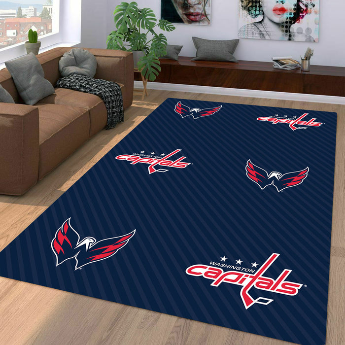 washington capitals nhl logo lines Living room carpet rugs