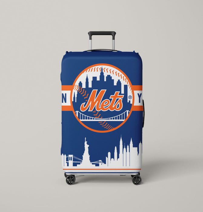 white shadow new york mets city Luggage Cover