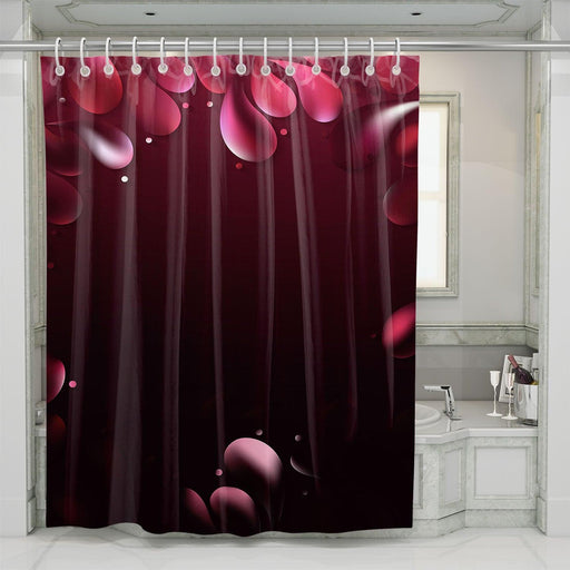 water drops arc black and pink shower curtains