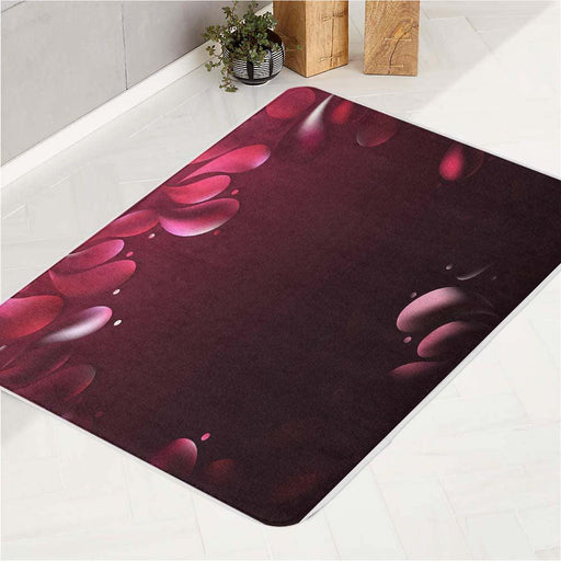 water drops arc black and pink bath rugs