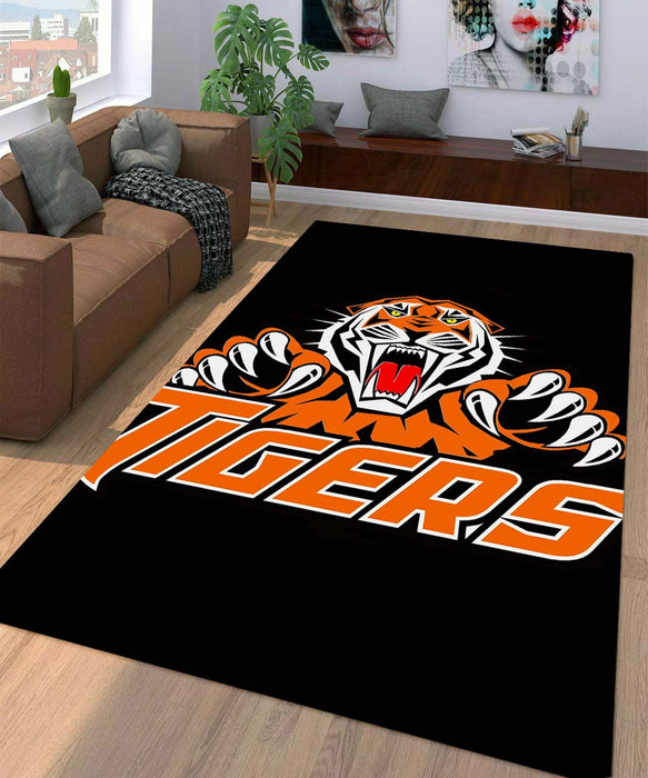 tigers logo team football dark Living room carpet rugs