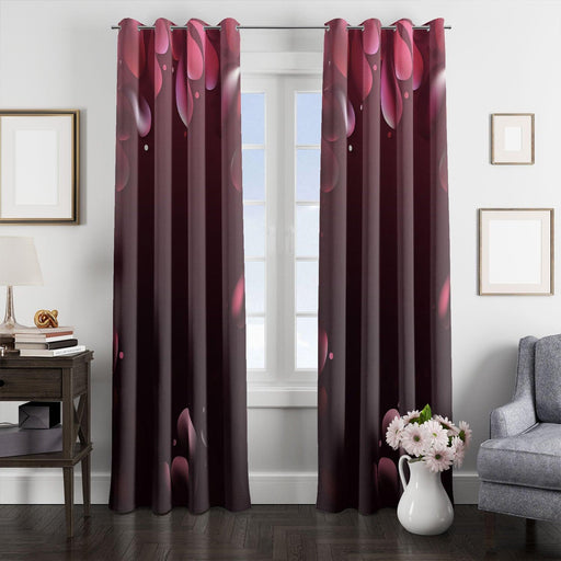 water drops arc black and pink window Curtain