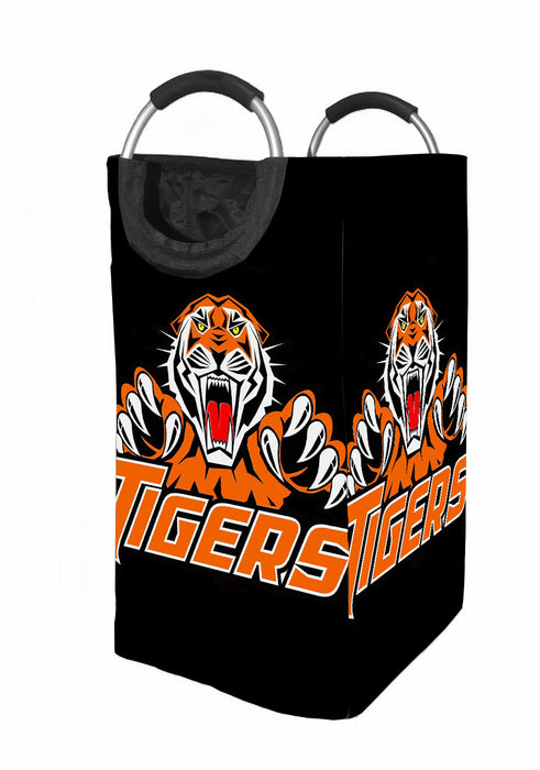 tigers logo team football dark Laundry Hamper | Laundry Basket