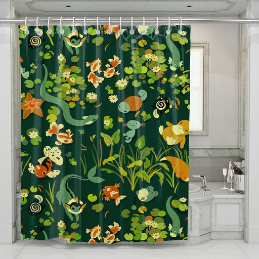 water pokemon species art shower curtains