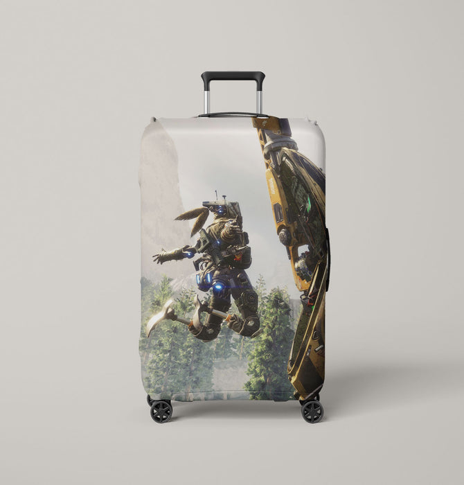 titanfall and pathfinder in the apex world Luggage Covers | Suitcase