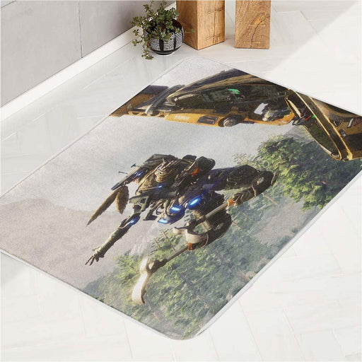 titanfall and pathfinder in the apex world bath rugs