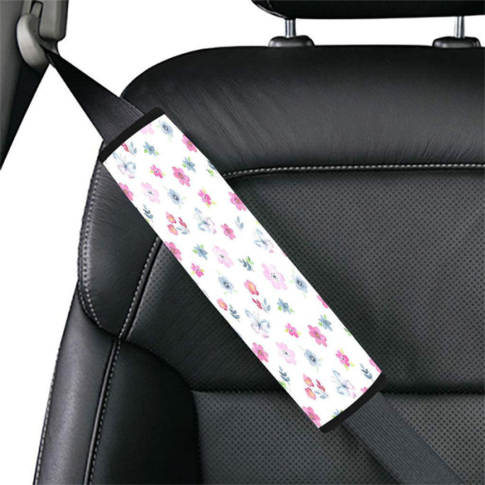 watercolor flower painting and flower Car seat belt cover