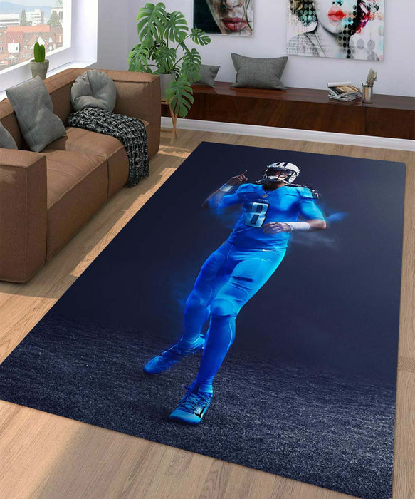 titans player of football nfl blue Living room carpet rugs