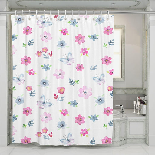 watercolor flower painting and flower shower curtains