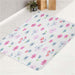 watercolor flower painting and flower bath rugs