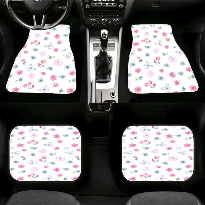 watercolor flower painting and flower Car floor mats Universal fit