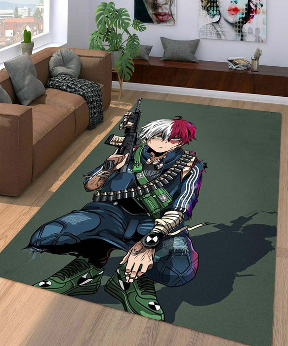 todoroki with weapon hypebeast Living room carpet rugs