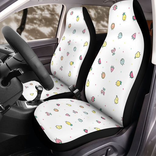 watermelon pear and cerry painting Car Seat Covers