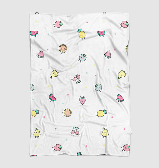 watermelon pear and cerry painting Ultra soft fleece blanket