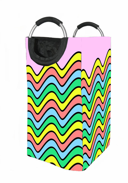 waves rainbow lines bold Laundry Hamper | Laundry Basket