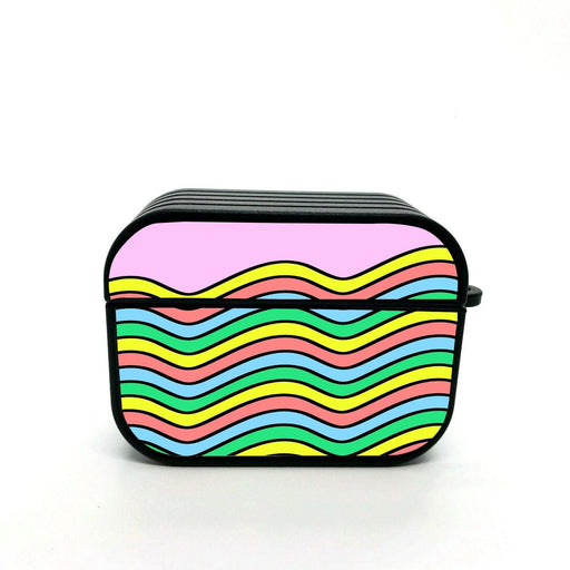 waves rainbow lines bold airpods case