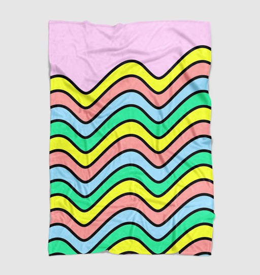 waves rainbow lines bold Ultra soft fleece blanket