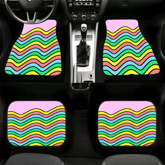 waves rainbow lines bold Car floor mats Universal fit