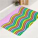 waves rainbow lines bold bath rugs