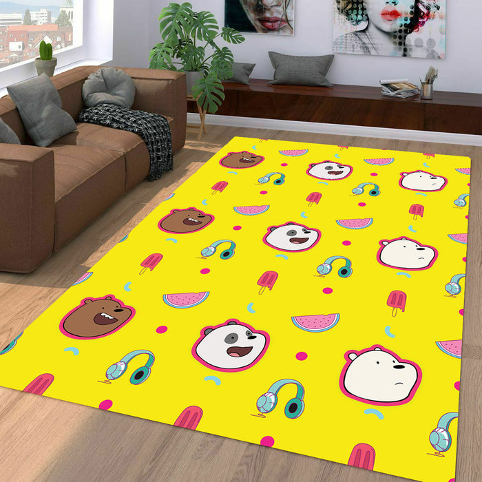 we bare bears ice crem and music Living room carpet rugs