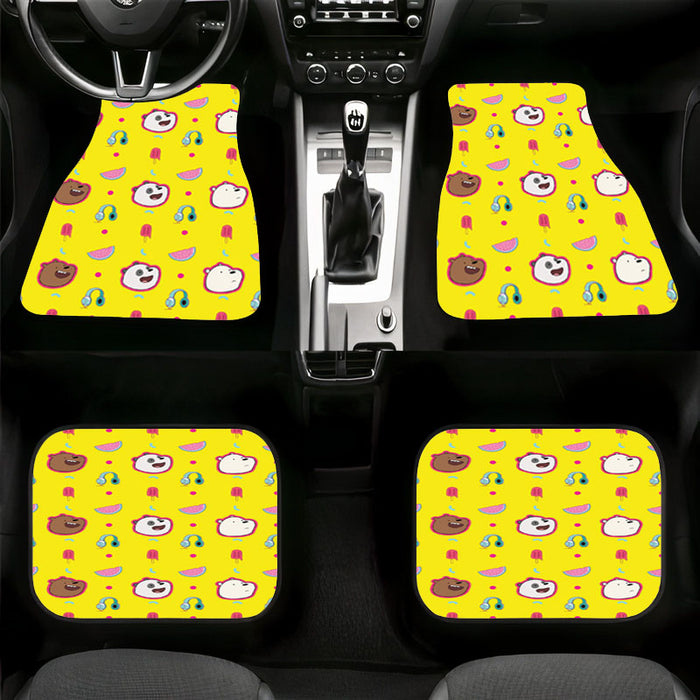 we bare bears ice crem and music Car floor mats Universal fit